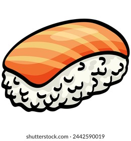 Sushi Japanese Traditional Food Doodle Drawing Vector Illustration