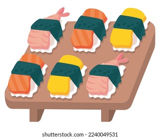 icono del sushi en la placa de la cocina