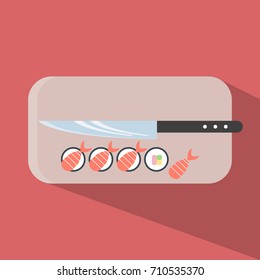 Sushi Knife Flat Icon