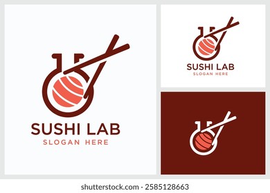 Sushi Lab Design Inspiration. Sushi Lab Symbol Vector Logo Design Template, Sushi Lab Logo Design Vector Illustration