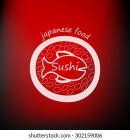 Sushi label. Sushi vintage design elements, logos, badges, label, icons and objects
