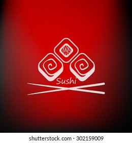 Sushi label. Sushi vintage design elements, logos, badges, label, icons and objects