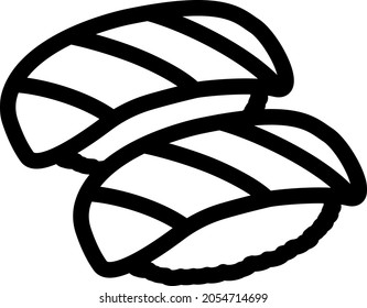 Sushi line drawing vector illustration