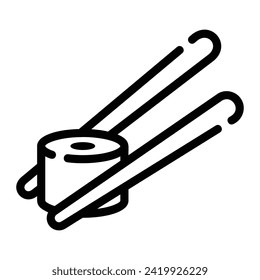 fondo blanco del icono de la línea de sushi