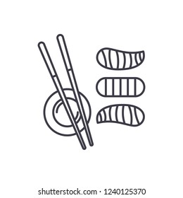 Sushi line icon concept. Sushi vector linear illustration, symbol, sign