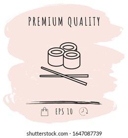 Sushi-Line-Symbol. Grafische Elemente für Ihr Design