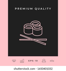 Icono de línea de sushi. Elementos gráficos para el diseño