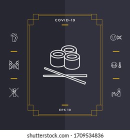 Sushi-Line-Symbol. Grafische Elemente für Ihr Design