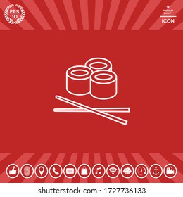 Symbol für die Sushi-Linie. Grafische Elemente für Ihr Design