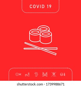 Sushi line icon. Graphic elements for your design