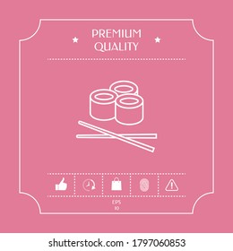 Icono de línea de sushi. Elementos gráficos para su diseño