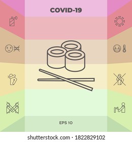 Sushi line icon. Graphic elements for your design