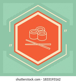 Icono de línea de sushi. Elementos gráficos para su diseño