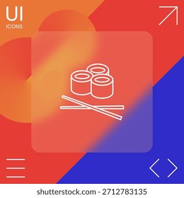 Icono de línea de sushi. Elementos gráficos