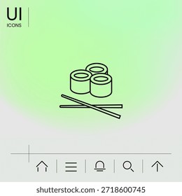 Icono de línea de sushi. Elementos gráficos