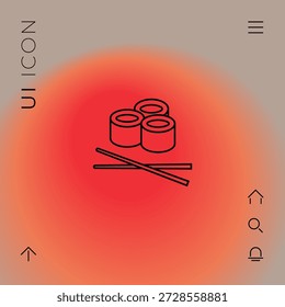 Icono de línea de sushi. Elementos gráficos