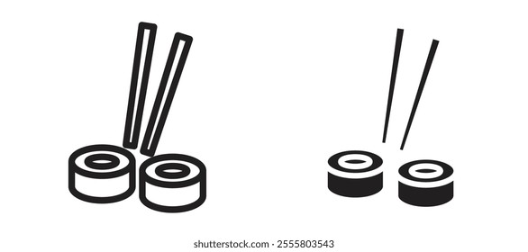 Sushi liner icon vector set.