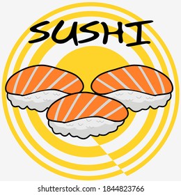 Logo de Sushi con amarillo en círculo