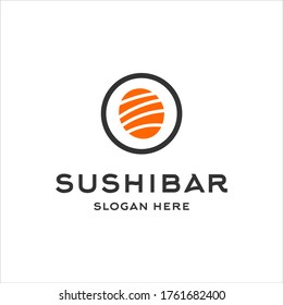 sushi logo concept, japanese restaurant or bar design template