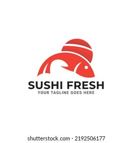 Sushi Logo Design Fish Isolated White Stock Vector (Royalty Free ...