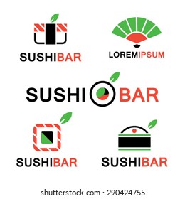 Sushi logo design set.