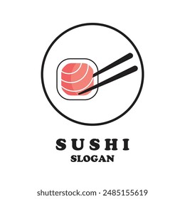 Sushi logo design simple concept Premium Vector