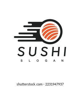 Sushi Logo Design Template, Japanese Food Icon