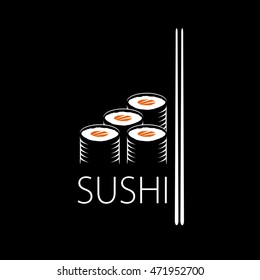 sushi logo design template. Vector illustration of icon