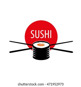sushi logo design template. Vector illustration of icon