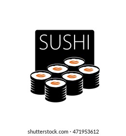 sushi logo design template. Vector illustration of icon