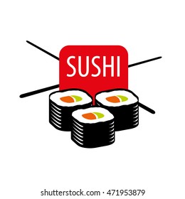 sushi logo design template. Vector illustration of icon