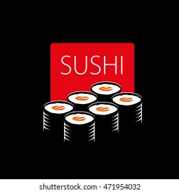 sushi logo design template. Vector illustration of icon