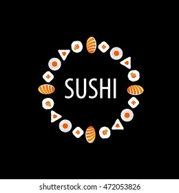 sushi logo design template. Vector illustration of icon