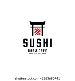 sushi logo design and traditional building
