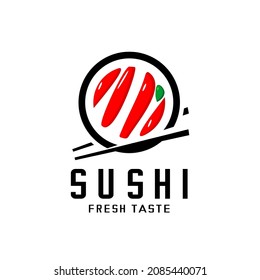 Design-Vektorgrafik für Sushi-Logo, Café- und Restaurant-Logo und andere