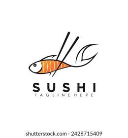 Sushi logo design vector with illustration premium concept