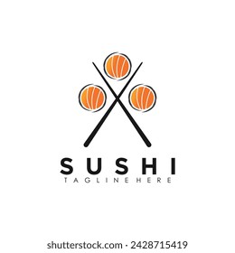Sushi logo design vector with illustration premium concept