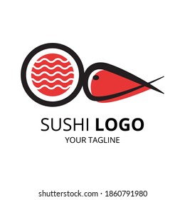 Sushi Logo Design Vector Japanese Food Stock Vector (Royalty Free ...