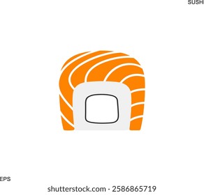 Sushi logo. Isolated sushi on white background