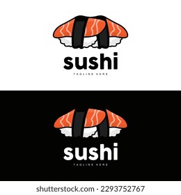 Sushi Logo, Japanese Fast Food Design, Vector Icon Template Symbol