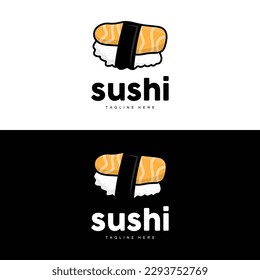 Sushi Logo, Japanese Fast Food Design, Vector Icon Template Symbol