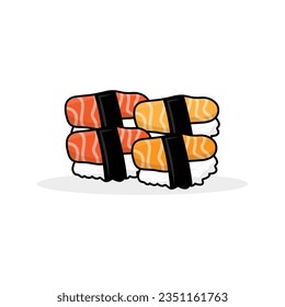 Sushi Logo Japanese Food Design, Vector Symbol Template Illustration