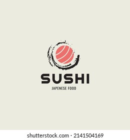 Sushi logo japanese food restaurant design inspiration template