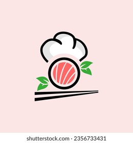 Sushi logo japanese food restaurant design inspiration template