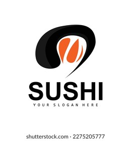 Sushi Logo, Japanese Food Sushi Seafood Vector, Japanese Cuisine Product Brand Design, Template Icon