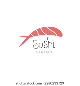 logotipo de sushi carne pescado chino diseño de alimentos ilustración vectorial