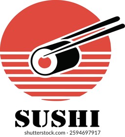 Sushi Logo with Rising Sun Design captures the artistry and deliciousness of Japanese cuisine, making it ideal for sushi restaurants or food-related projects.