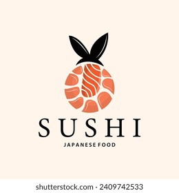 Sushi logo simple design sushi japanese food icon template product japanese cuisine