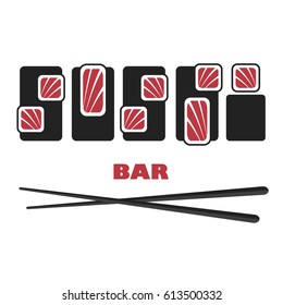 Sushi logo template design. Isolated on white background.  Vector illustration eps 10