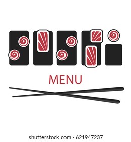 Sushi logo template design. Isolated on white background.  Vector illustration eps 10